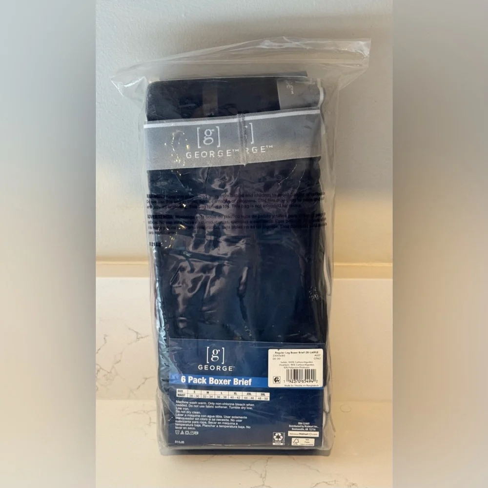George 6 Pack Boxer Briefs - Gray‎ and Maroon Size 2XL
